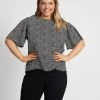 Atmos&Here Curvy Emily Flutter Sleeve Blouse Spot