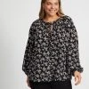 Atmos&Here Curvy Samantha Blouse Black Floral
