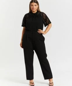 Atmos&Here Curvy Amelia Lace Contrast Blouse Black -Deals The Style Setters Store http3A2F2Fstatic.theiconic.com .au2Fp2Fatmos here curvy 9968 9246721 5