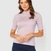 Bamboo Body Ribbed Taylor Top Mauve