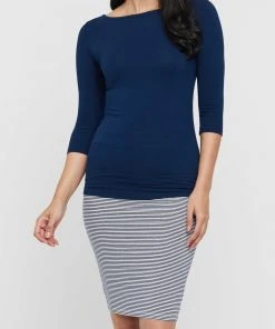 Bamboo Body Double Layer Tube Skirt Thin Stripe