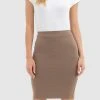 Bamboo Body Double Layer Tube Skirt Mocha