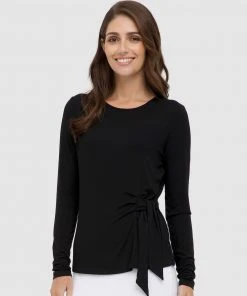 Bamboo Body Tie Front Top Black