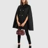 Belle & Bloom On My Mind Wool Blend Cape Black