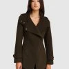 Belle & Bloom Bad Girl Wool Blend Moto Coat Military