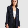 Belle & Bloom Princess Polina Textured Weave Blazer Navy