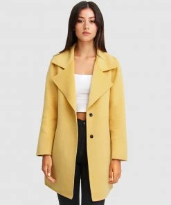 Belle & Bloom Ex-Boyfriend Wool Blend Oversized Coat Maize