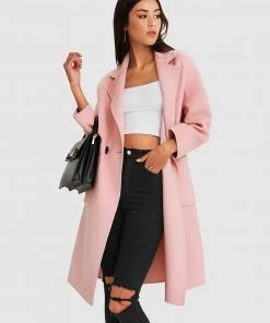 Belle & Bloom Publisher Double-Breasted Wool Blend Coat Pink -Deals The Style Setters Store http3A2F2Fstatic.theiconic.com .au2Fp2Fbelle bloom 1876 4629111 4
