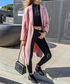 Belle & Bloom Publisher Double-Breasted Wool Blend Coat Pink -Deals The Style Setters Store http3A2F2Fstatic.theiconic.com .au2Fp2Fbelle bloom 1882 4629111 6
