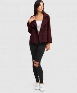 Belle & Bloom I'm Yours Wool Blend Peacoat Burgundy -Deals The Style Setters Store http3A2F2Fstatic.theiconic.com .au2Fp2Fbelle bloom 1897 1164011 4