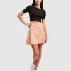 Belle & Bloom Into The Woods Leather Mini Skirt Blush Pink