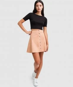 Belle & Bloom Into The Woods Leather Mini Skirt Blush Pink
