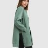 Belle & Bloom Chasing You Long Bomber Jacket Military