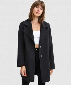 Belle & Bloom Ex-Boyfriend Wool Blend Oversized Coat Charcoal