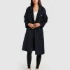 Belle & Bloom Aussie Sky Double-Breasted Wool Coat Darkest Navy