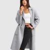 Belle & Bloom Publisher Double-Breasted Wool Blend Coat Grey Marl