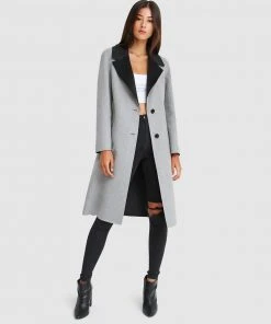 Belle & Bloom Lexington Two-Tone Wool Blend Coat Grey