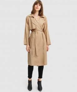 Belle & Bloom Rain On Me Packable Trench Coat Camel