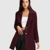 Belle & Bloom Ex-Boyfriend Wool Blend Oversized Coat Aubergine
