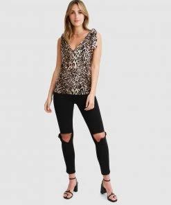 Belle & Bloom Feel For You V-Neck Top Brown