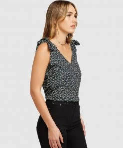Belle & Bloom Feel For You V-Neck Top Black Print -Deals The Style Setters Store http3A2F2Fstatic.theiconic.com .au2Fp2Fbelle bloom 4049 8579631 3
