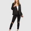 Belle & Bloom Cool Nights Cropped Trench Coat Black