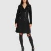 Belle & Bloom Last Chance Wool Blend Moto Coat Black