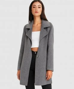 Belle & Bloom Ex-Boyfriend Wool Blend Oversized Coat Dark Grey