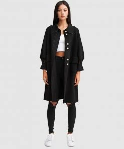 Belle & Bloom Lived In Love Wool Blend Coat Black