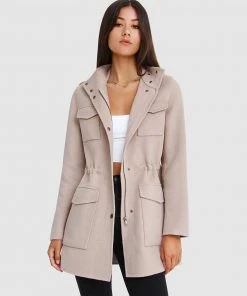 Belle & Bloom Heartbreaker Wool Blend Utility Coat Sand