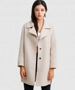 Belle & Bloom Ex-Boyfriend Wool Blend Oversized Coat Rice