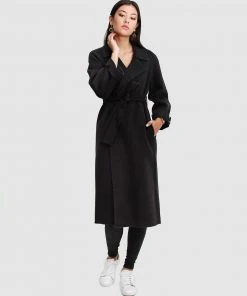 Belle & Bloom Stay Wild Oversized Wool Coat Black