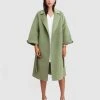 Belle & Bloom Stay Wild Oversized Wool Coat Green Grass