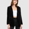 Belle & Bloom Eternity Oversized Velvet Blazer Black