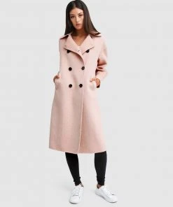 Belle & Bloom Dream Lover Loose Fit Wool Blend Coat Dusty Rose