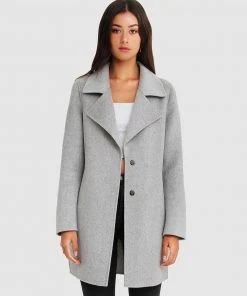 Belle & Bloom Ex-Boyfriend Wool Blend Oversized Coat Grey Marl
