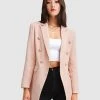 Belle & Bloom Princess Polina Textured Weave Blazer Blush