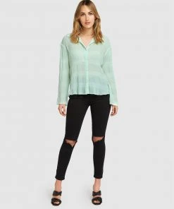 Belle & Bloom Yoko Shirred Chiffon Blouse Mint -Deals The Style Setters Store http3A2F2Fstatic.theiconic.com .au2Fp2Fbelle bloom 8102 4080931 4