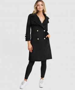 Belle & Bloom Endless Attention Wool Coat Black