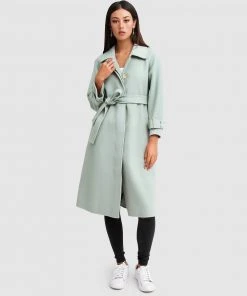 Belle & Bloom Shore To Shore Belted Wool Coat Mint