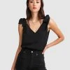 Belle & Bloom Feel For You V-Neck Top Black