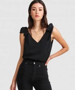 Belle & Bloom Feel For You V-Neck Top Black