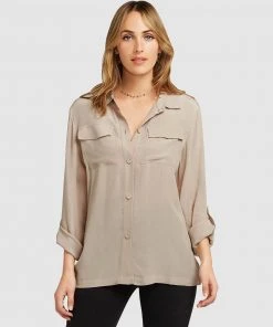 Belle & Bloom Eclipse Rolled Sleeve Blouse Sand -Deals The Style Setters Store http3A2F2Fstatic.theiconic.com .au2Fp2Fbelle bloom 8795 8480931 5