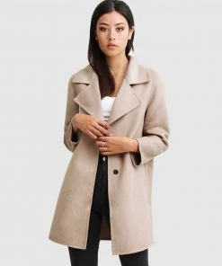 Belle & Bloom Ex-Boyfriend Wool Blend Oversized Coat Sand