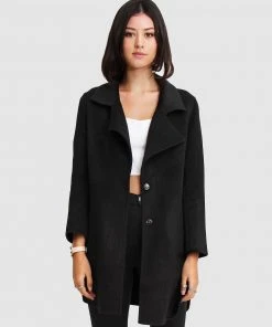 Belle & Bloom Ex-Boyfriend Wool Blend Oversized Coat Black