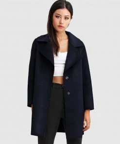 Belle & Bloom Ex-Boyfriend Wool Blend Oversized Coat Darkest Navy