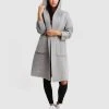 Belle & Bloom Walk This Way Wool Blend Hooded Coat Grey Herringbone