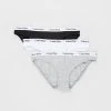 Calvin Klein Carousel Bikini 3-Pack - THE ICONIC Exclusive Black, Grey & White