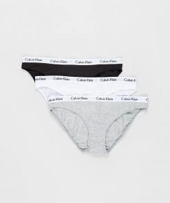 Calvin Klein Carousel Bikini 3-Pack - THE ICONIC Exclusive Black, Grey & White