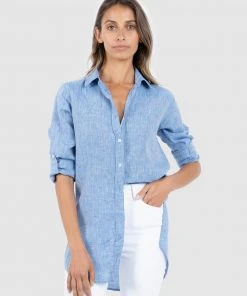 CAMIXA Gaia Long shirt Tunic Blue Melange